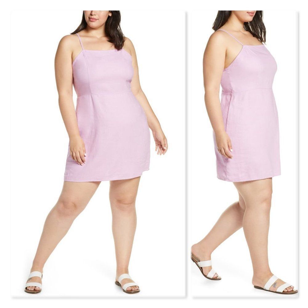 BP. Linen Blend Minidress sz 4X in Pink Bouquet